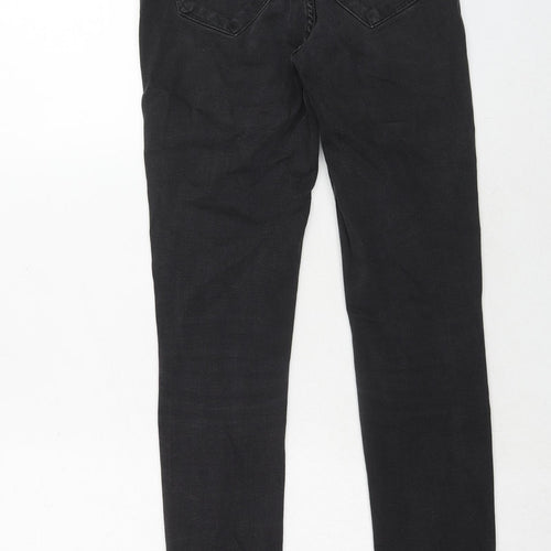 River Island Womens Black Cotton Skinny Jeans Size 10 Regular Zip