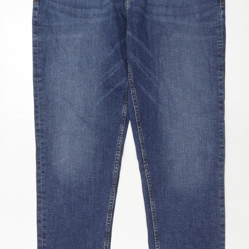 Marks and Spencer Womens Blue Cotton Skinny Jeans Size 14 Slim Zip