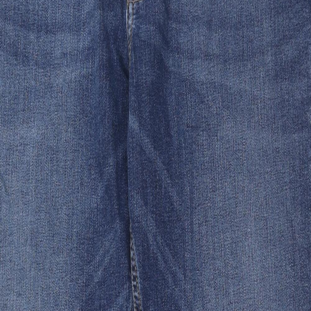 Marks and Spencer Womens Blue Cotton Skinny Jeans Size 14 Slim Zip