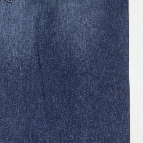Marks and Spencer Womens Blue Cotton Skinny Jeans Size 14 Slim Zip