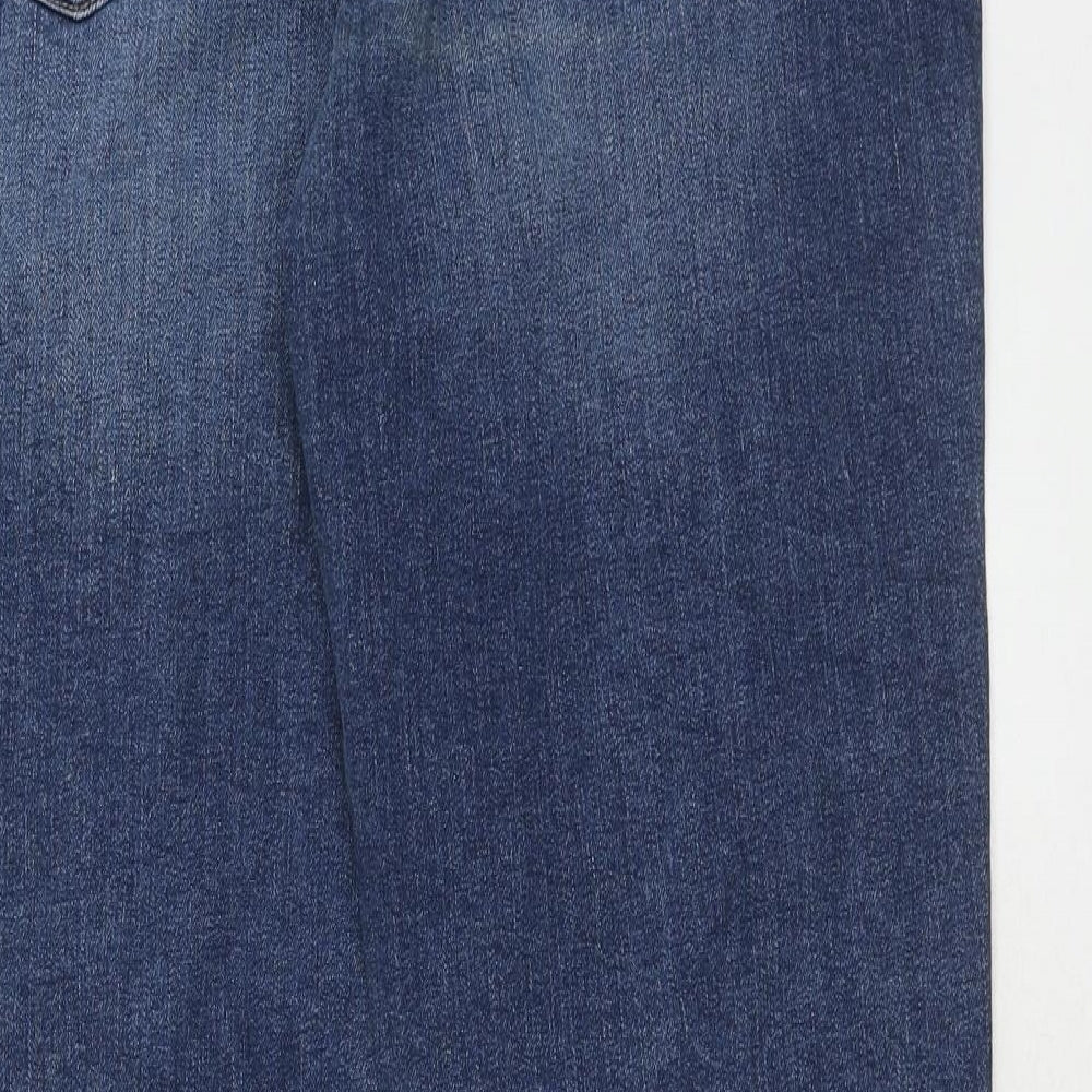 Marks and Spencer Womens Blue Cotton Skinny Jeans Size 14 Slim Zip
