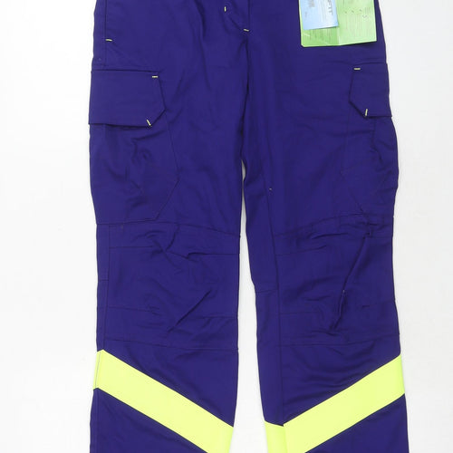 Ituri Womens Purple Cotton Cargo Trousers Size 8 Regular Zip - Workwear
