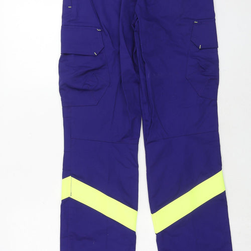 Ituri Womens Purple Cotton Cargo Trousers Size 8 Regular Zip - Workwear