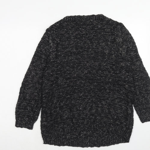 Marks and Spencer Womens Black Round Neck Cotton Pullover Jumper Size 10