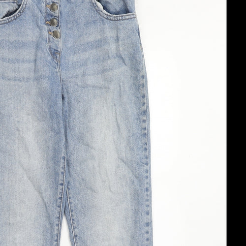 NEXT Womens Black Cotton Straight Jeans Size 10 Regular Button