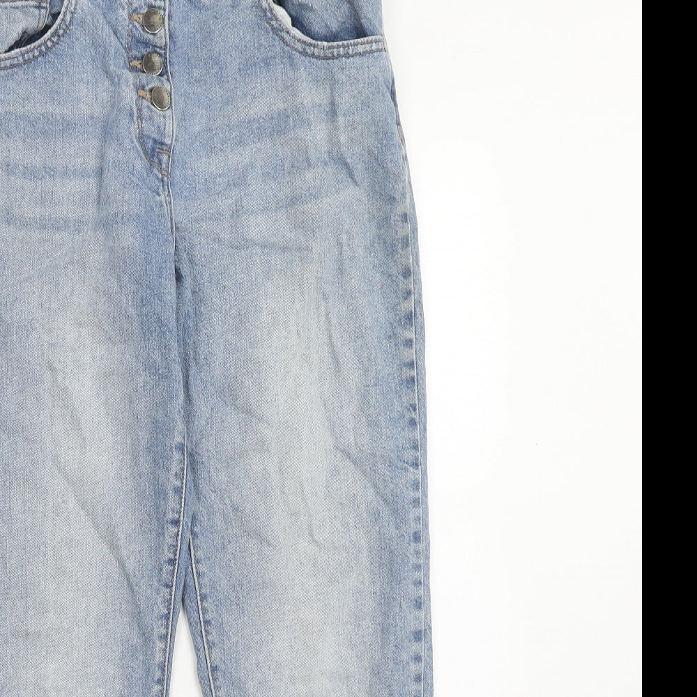 NEXT Womens Black Cotton Straight Jeans Size 10 Regular Button