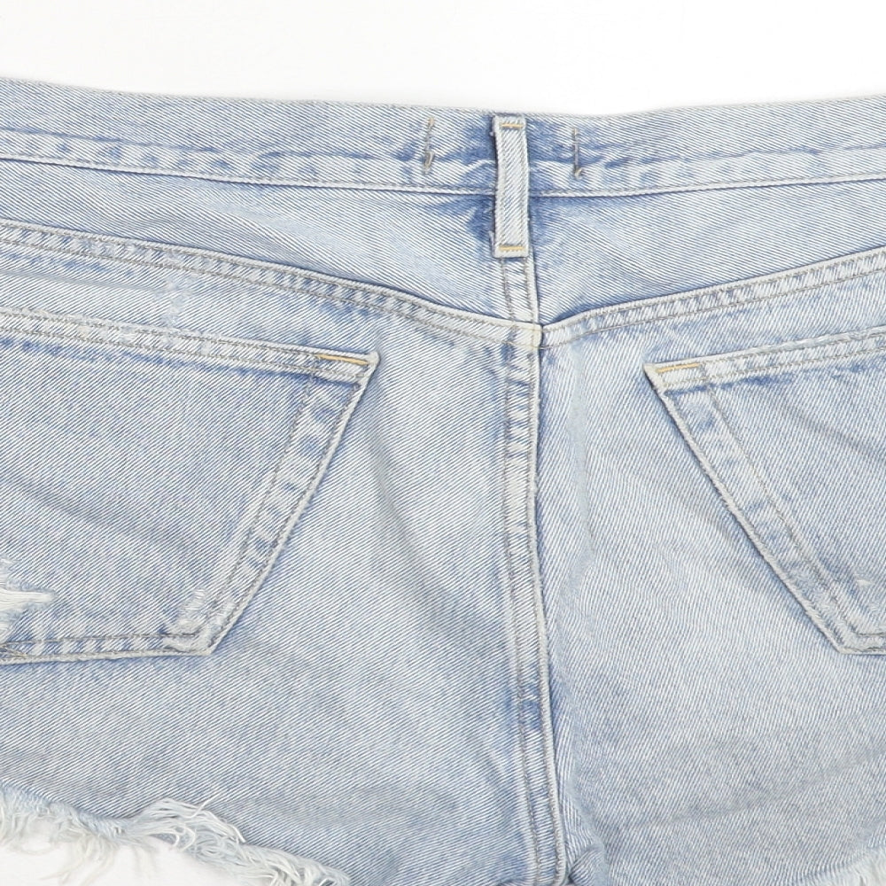 Agolde Womens Blue Cotton Cut-Off Shorts Size 30 in Regular Button