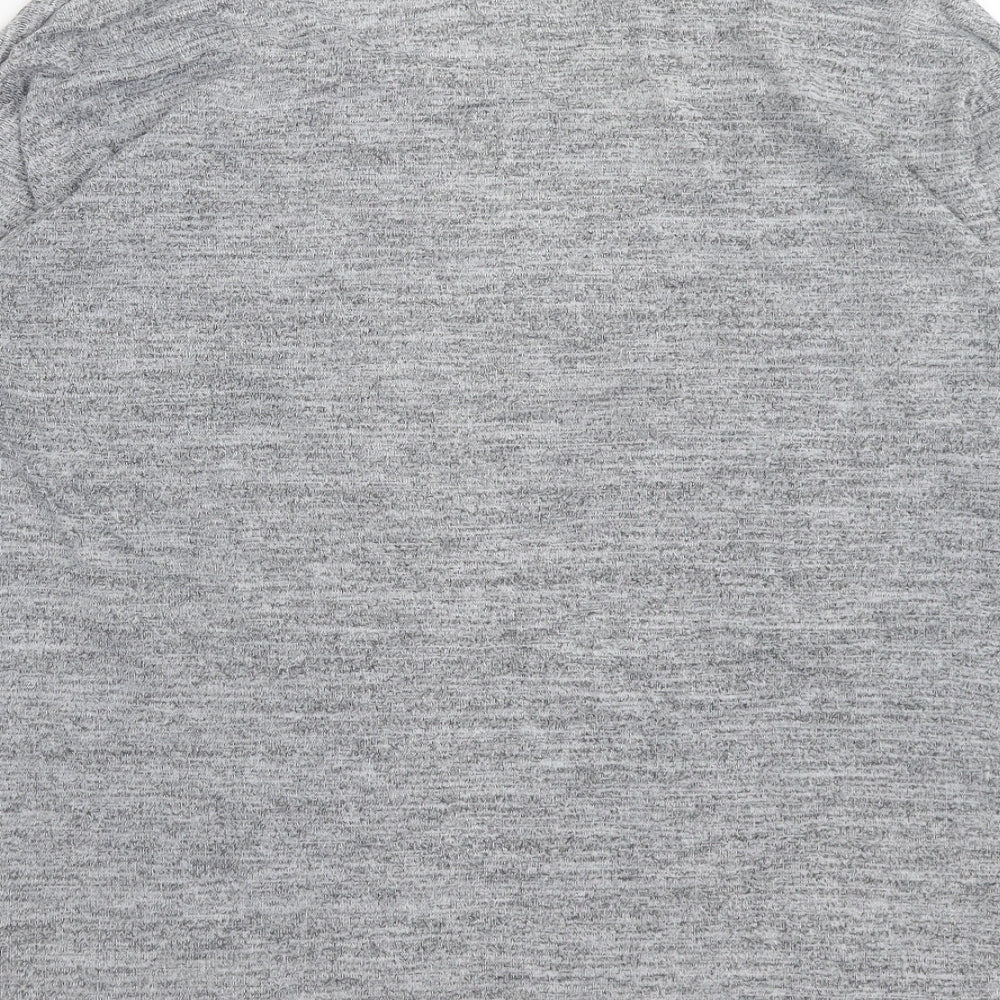 Blonde + Blonde Womens Grey Polyester Basic T-Shirt Size 12 Boat Neck - Paris