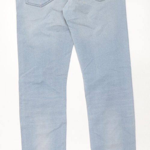 HUGO BOSS Mens Blue Cotton Skinny Jeans Size 31 in L34 in Regular Zip