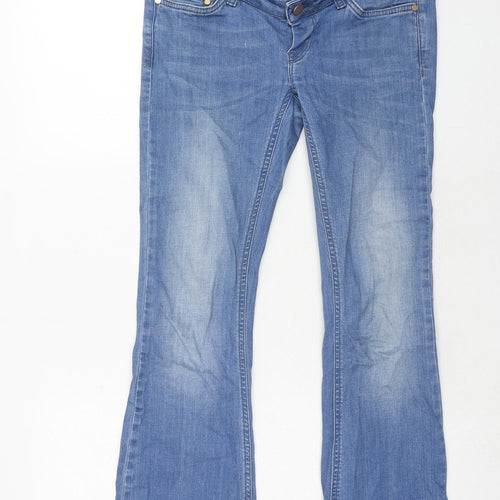 Blooming Marvellous Womens Blue Cotton Straight Jeans Size 10 Regular Button