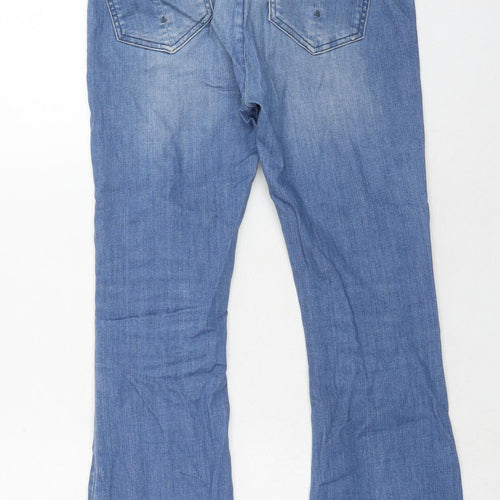 Blooming Marvellous Womens Blue Cotton Straight Jeans Size 10 Regular Button