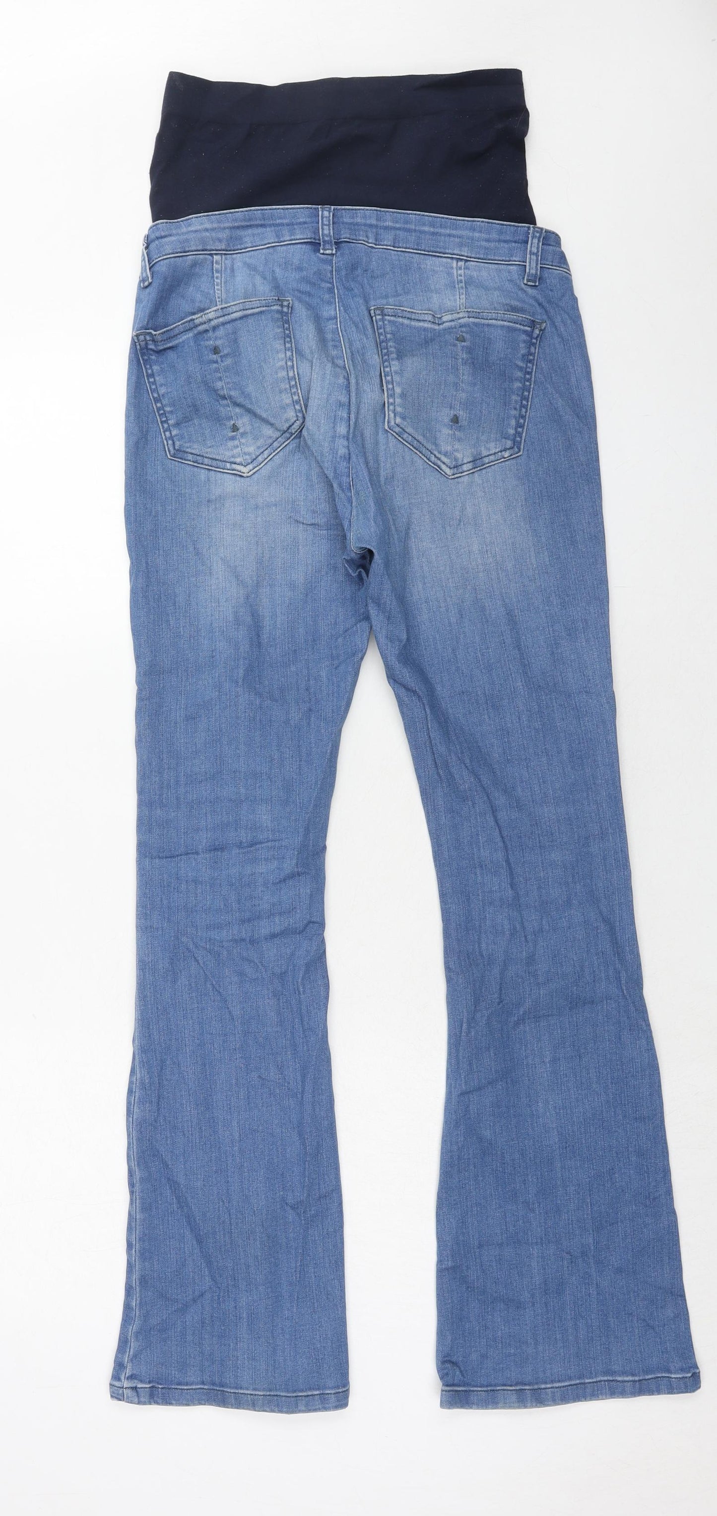 Blooming Marvellous Womens Blue Cotton Straight Jeans Size 10 Regular Button