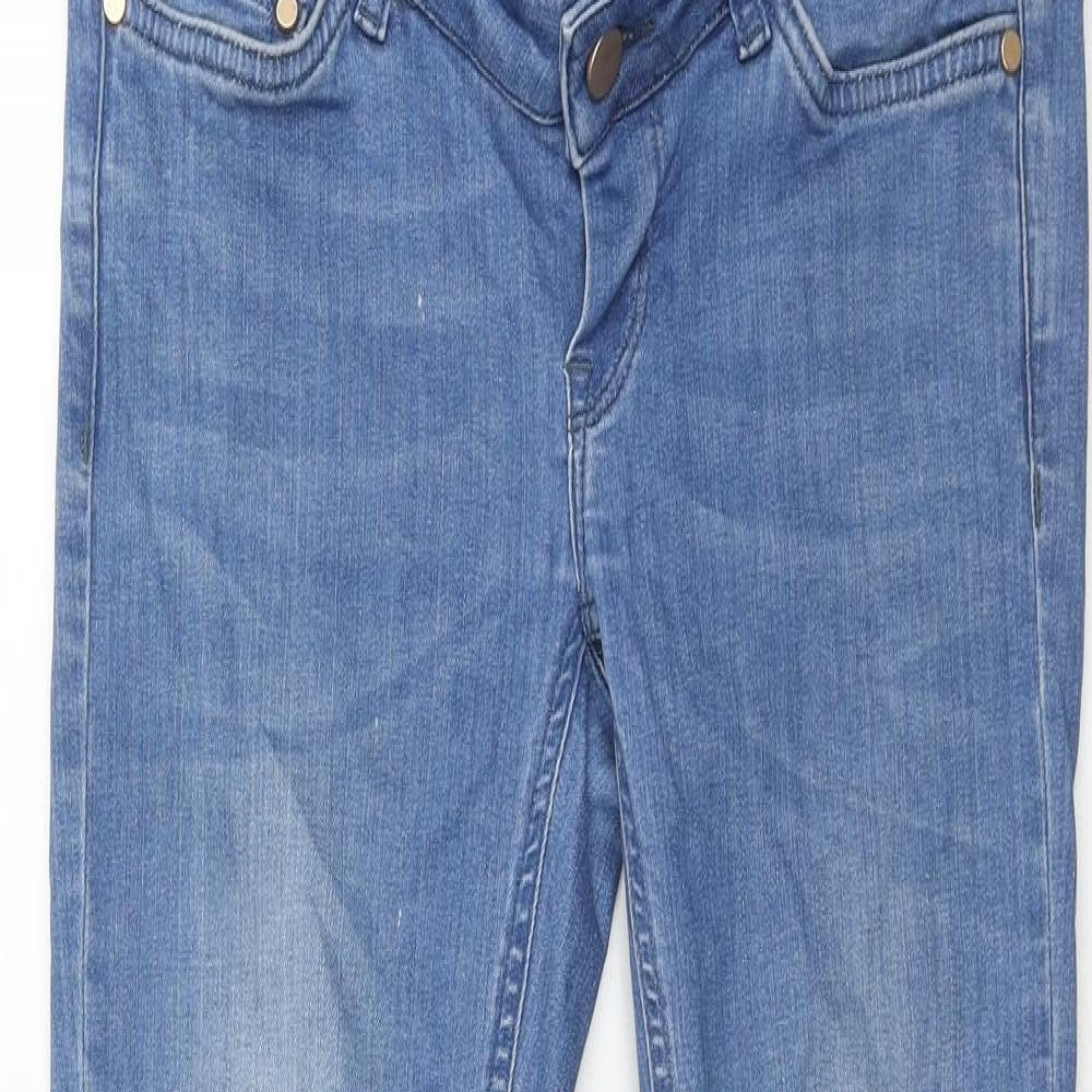 Blooming Marvellous Womens Blue Cotton Straight Jeans Size 10 Regular Button