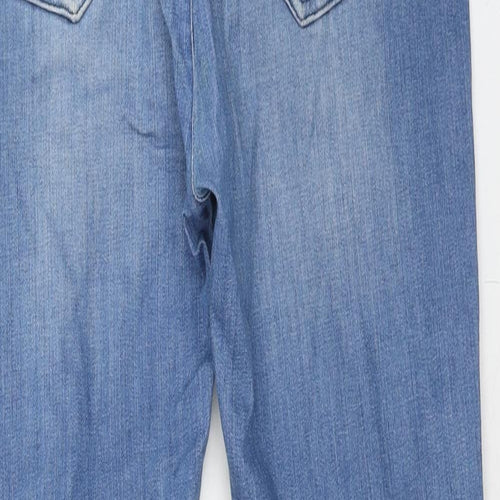 Blooming Marvellous Womens Blue Cotton Straight Jeans Size 10 Regular Button