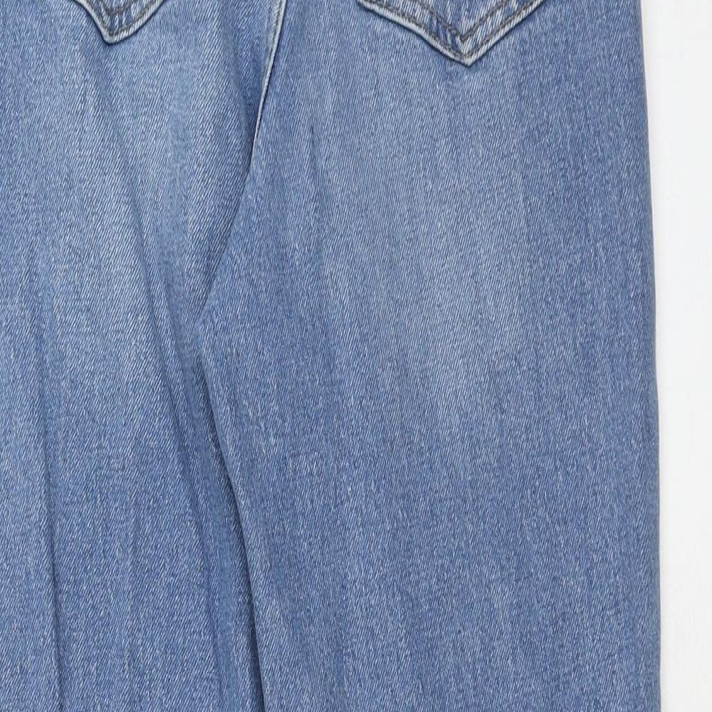River Island Womens Blue Cotton Mom Jeans Size 8 Regular Zip