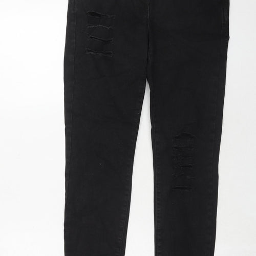NEXT Womens Black Cotton Skinny Jeans Size 12 Regular Zip