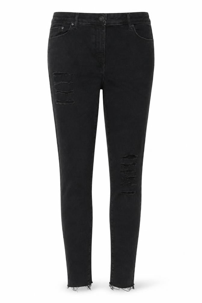 NEXT Womens Black Cotton Skinny Jeans Size 12 Regular Zip