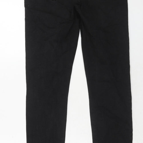 NEXT Womens Black Cotton Skinny Jeans Size 12 Regular Zip