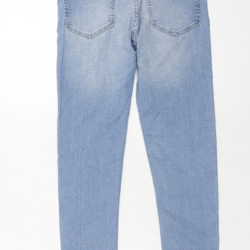 H&M Womens Blue Cotton Skinny Jeans Size 8 Regular Zip
