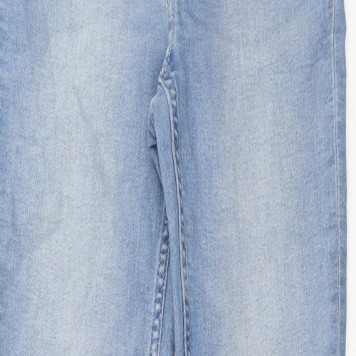 H&M Womens Blue Cotton Skinny Jeans Size 8 Regular Zip