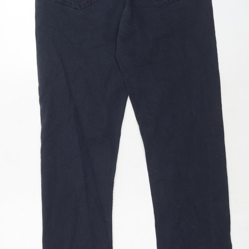 Racing Green Mens Blue Cotton Trousers Size 32 in Regular Zip