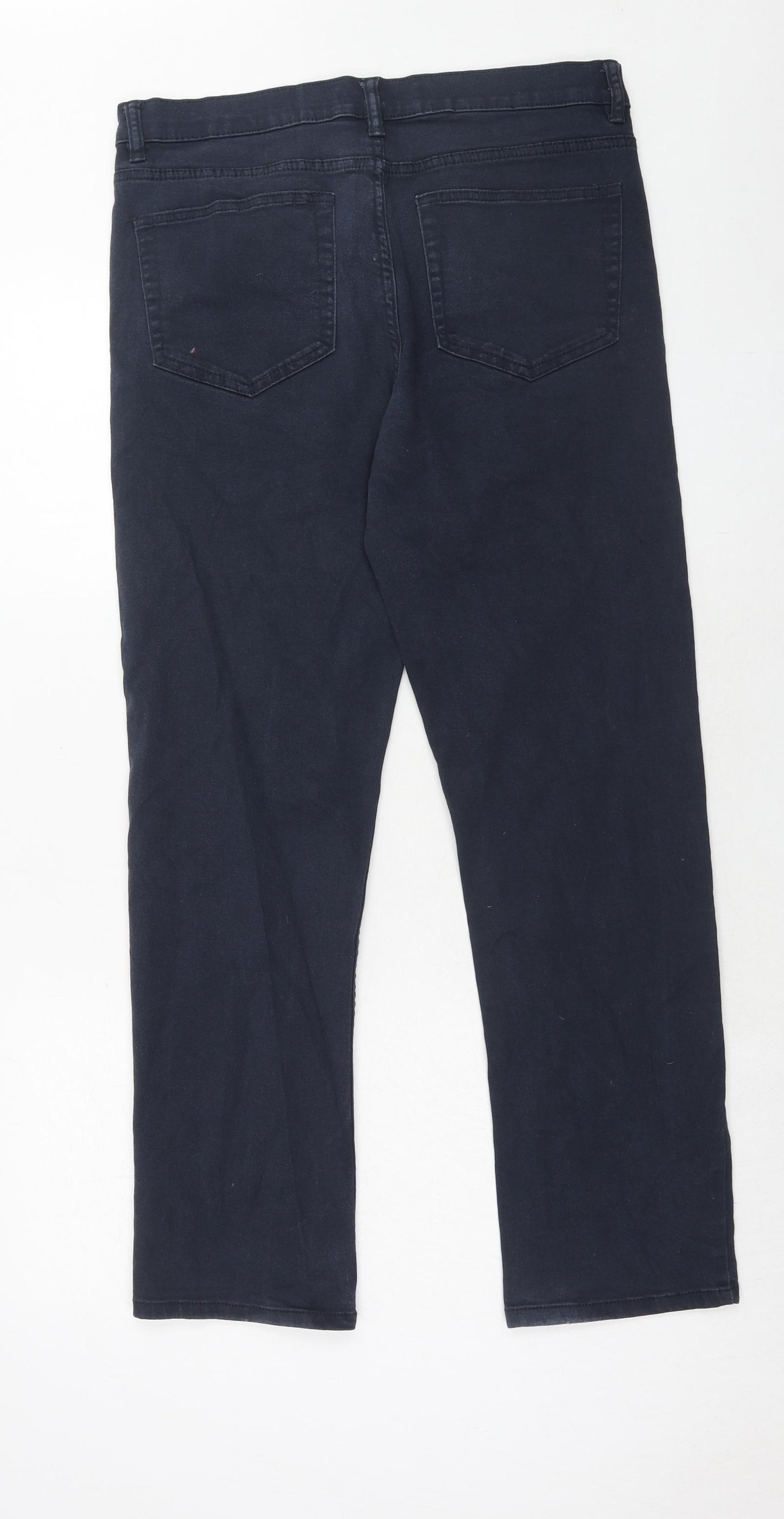 Racing Green Mens Blue Cotton Trousers Size 32 in Regular Zip