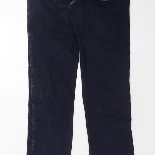 NEXT Womens Blue Cotton Straight Jeans Size 8 Slim Zip