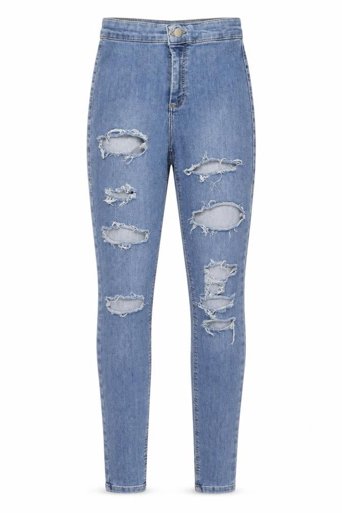 Topshop Womens Blue Cotton Skinny Jeans Size 26 in L32 in Regular Zip