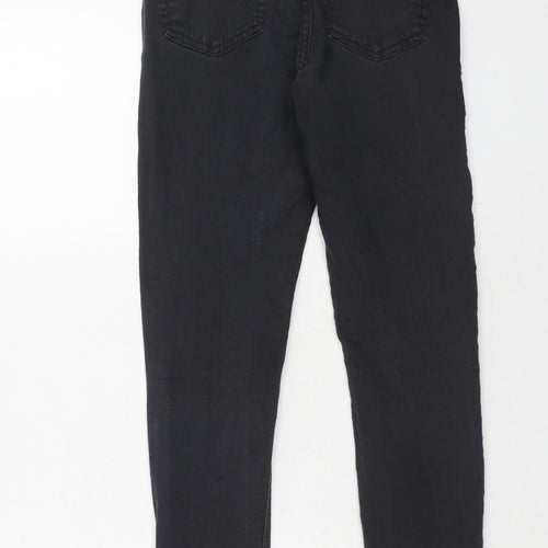 Topshop Womens Black Cotton Skinny Jeans Size 26 in L30 in Regular Zip