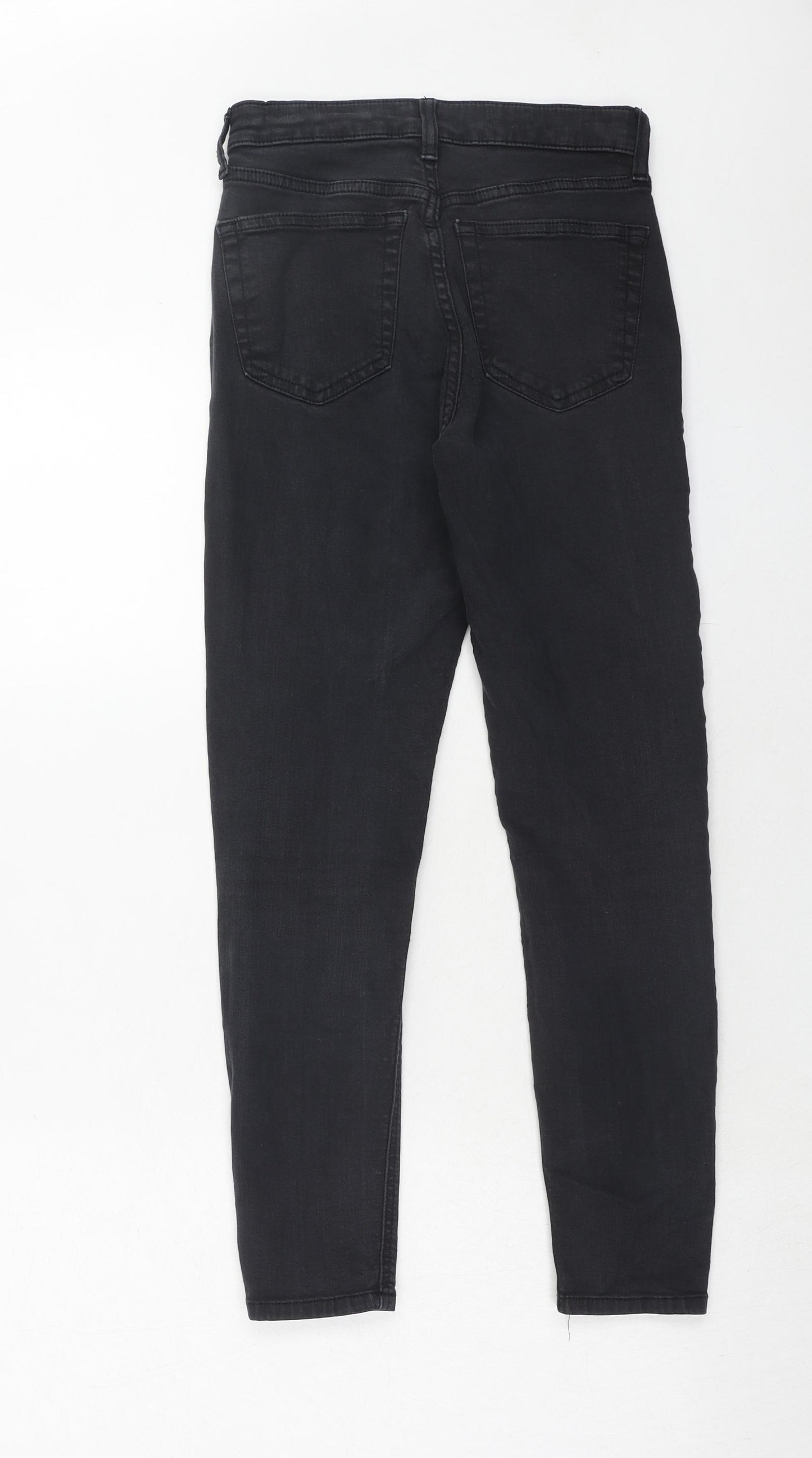 Topshop Womens Black Cotton Skinny Jeans Size 26 in L30 in Regular Zip