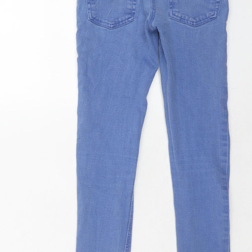 NEXT Girls Blue Cotton Skinny Jeans Size 10 Years Regular Zip