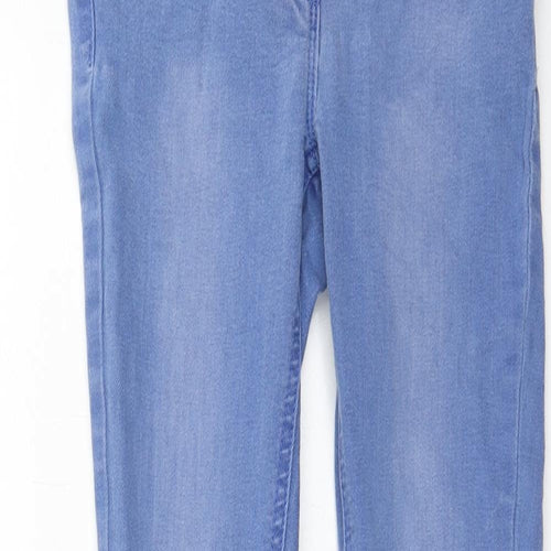 NEXT Girls Blue Cotton Skinny Jeans Size 10 Years Regular Zip