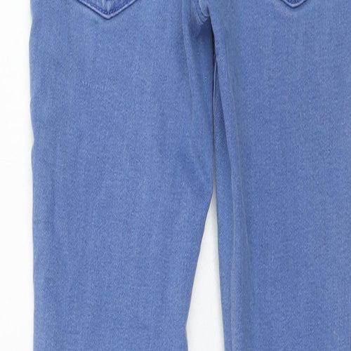 NEXT Girls Blue Cotton Skinny Jeans Size 10 Years Regular Zip
