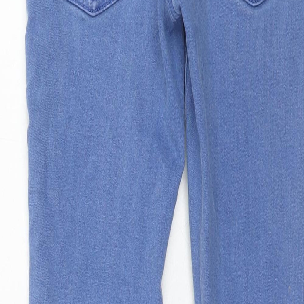 NEXT Girls Blue Cotton Skinny Jeans Size 10 Years Regular Zip