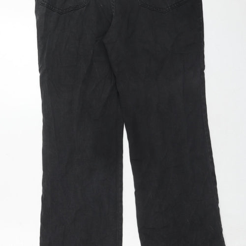 Marks and Spencer Womens Black Cotton Bootcut Jeans Size 12 Regular Zip
