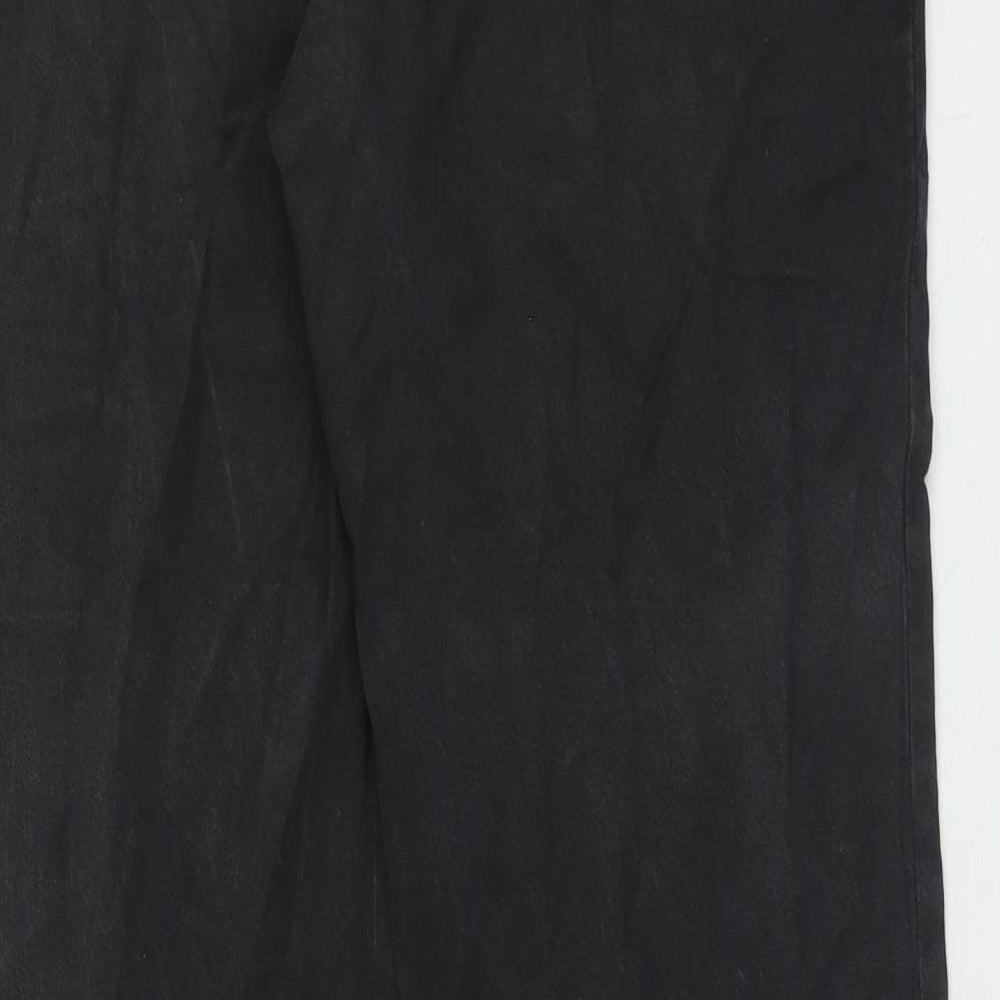 Marks and Spencer Womens Black Cotton Bootcut Jeans Size 12 Regular Zip