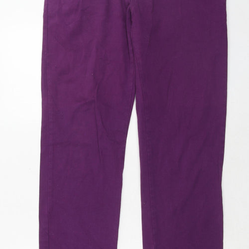 Joules Mens Purple Cotton Trousers Size 34 in Regular Zip