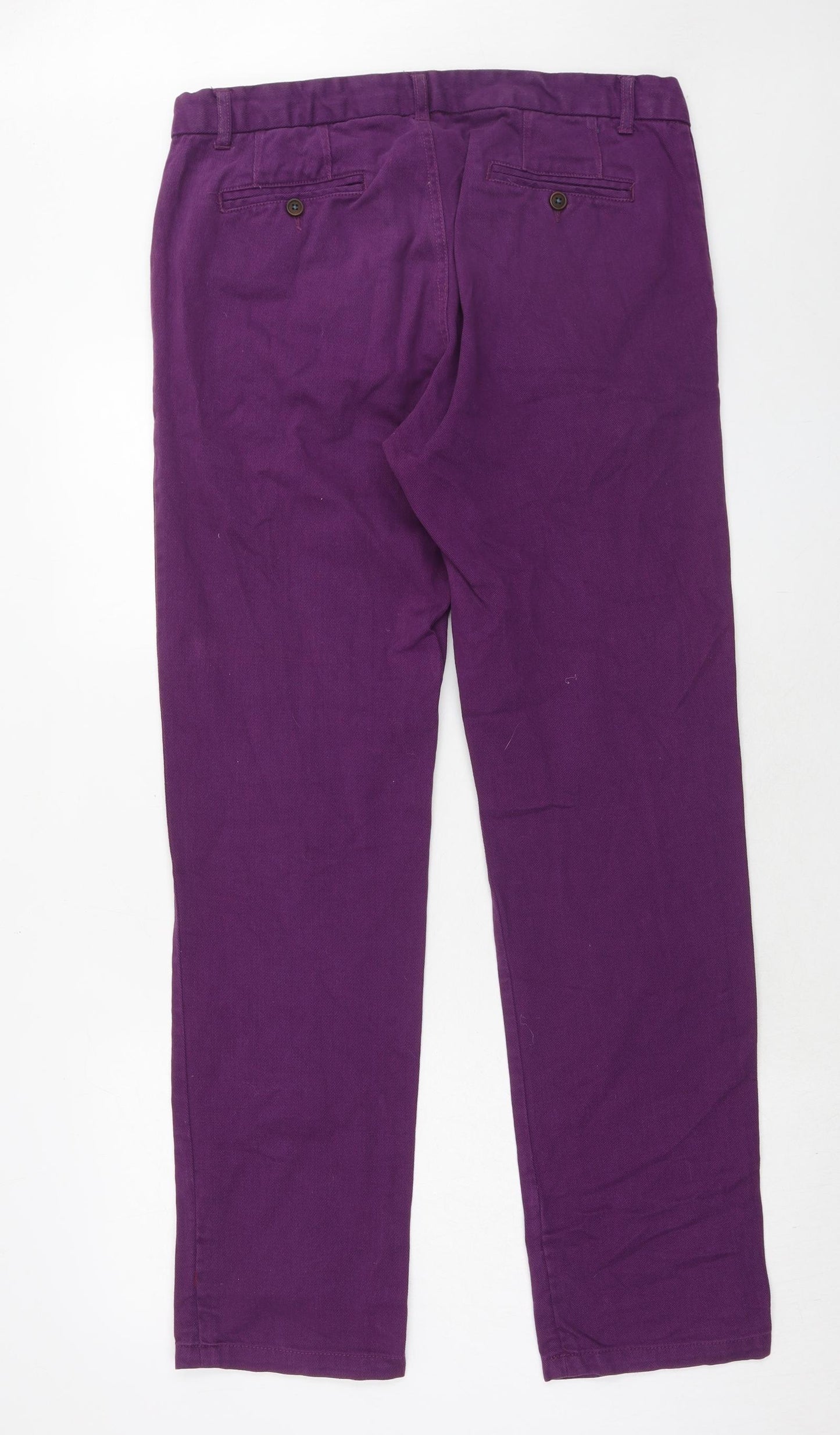 Joules Mens Purple Cotton Trousers Size 34 in Regular Zip