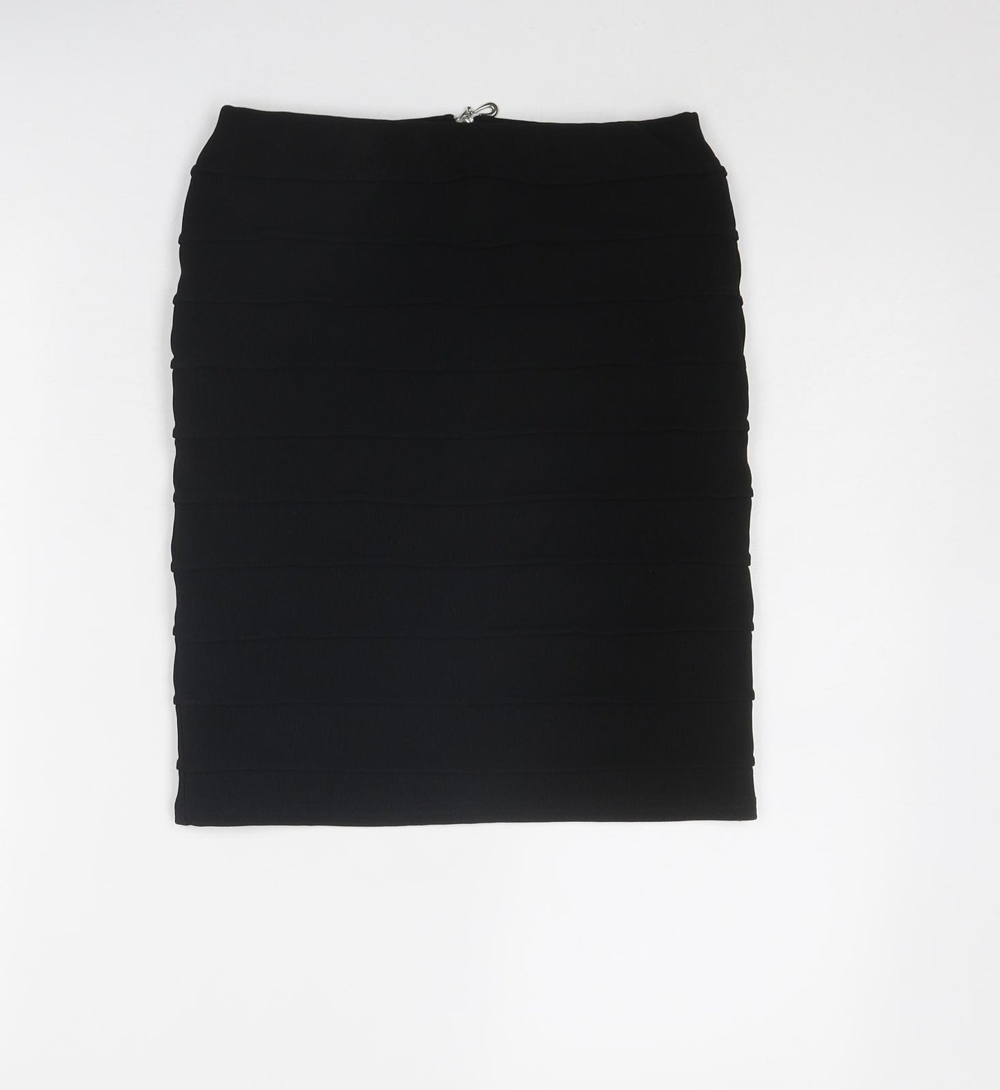New Look Womens Black Polyester Bandage Skirt Size 10 Zip