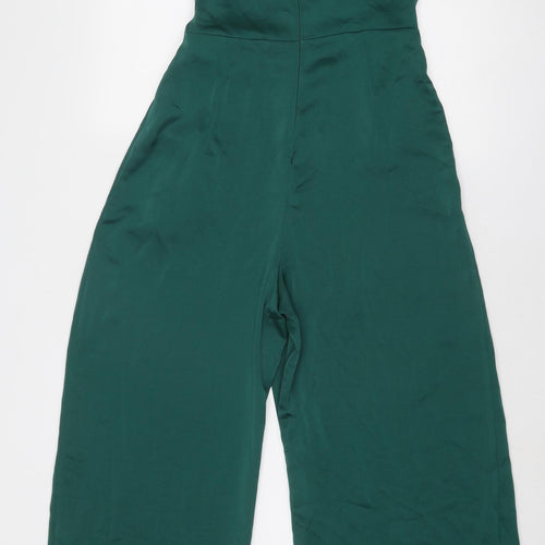 Zara Womens Green Polyester Jumpsuit One-Piece Size M Zip