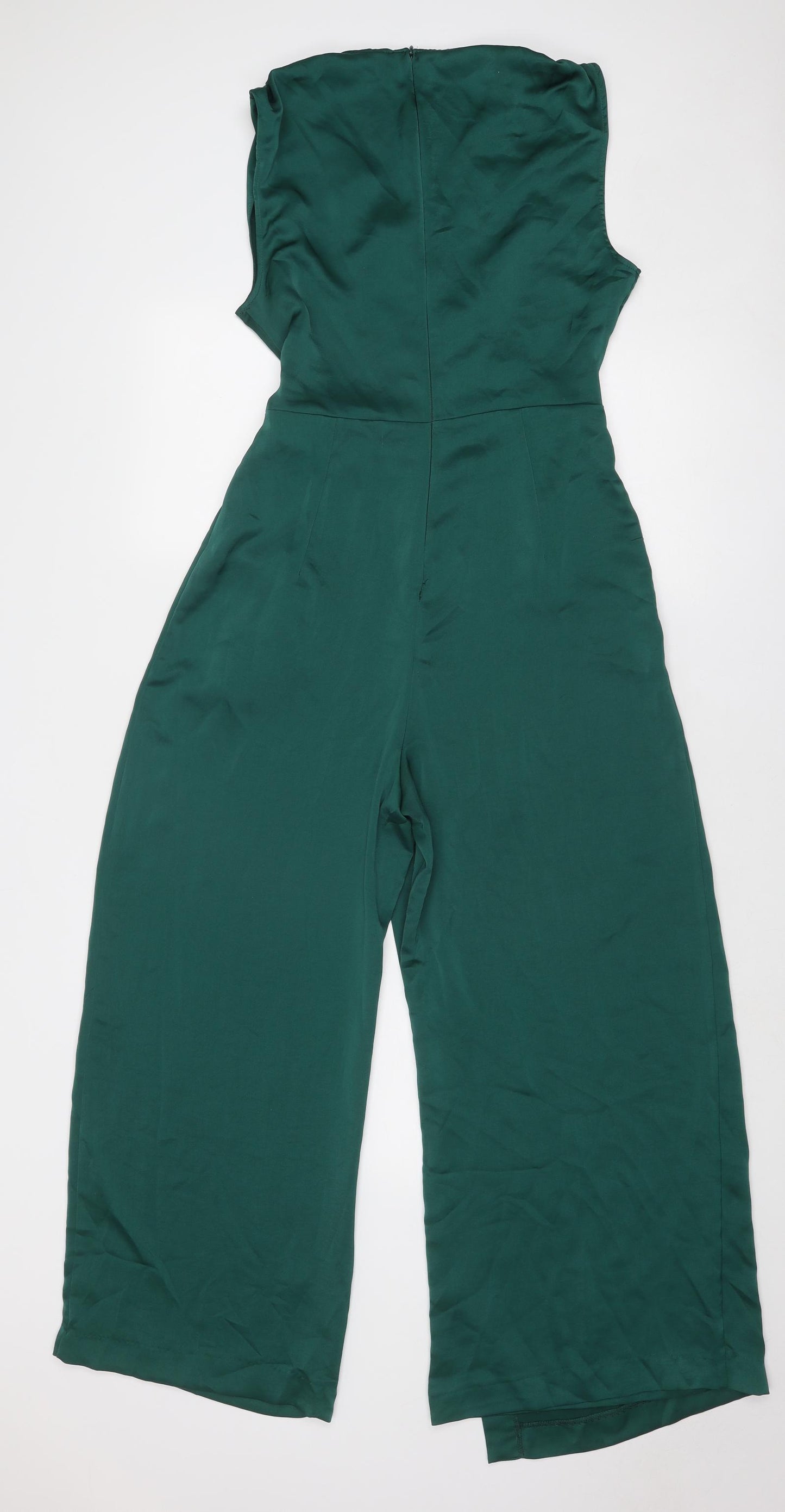 Zara Womens Green Polyester Jumpsuit One-Piece Size M Zip