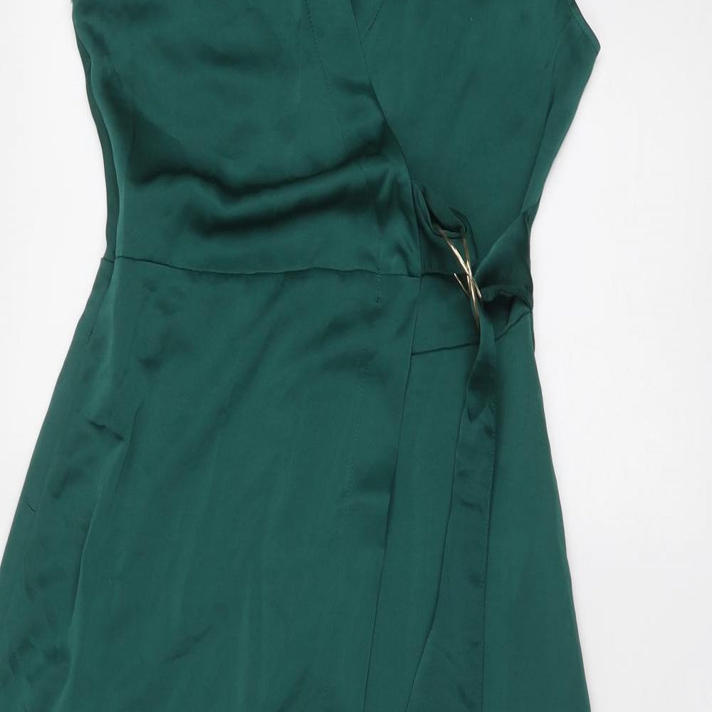 Zara Womens Green Polyester Jumpsuit One-Piece Size M Zip