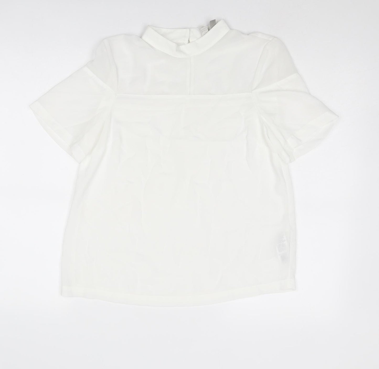 ASOS Womens White Polyester Basic Blouse Size 8 Mock Neck