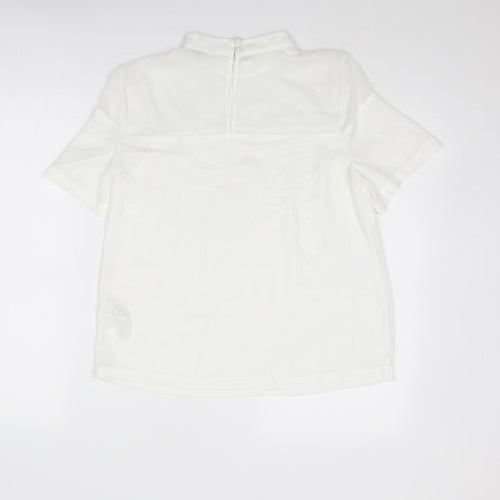 ASOS Womens White Polyester Basic Blouse Size 8 Mock Neck