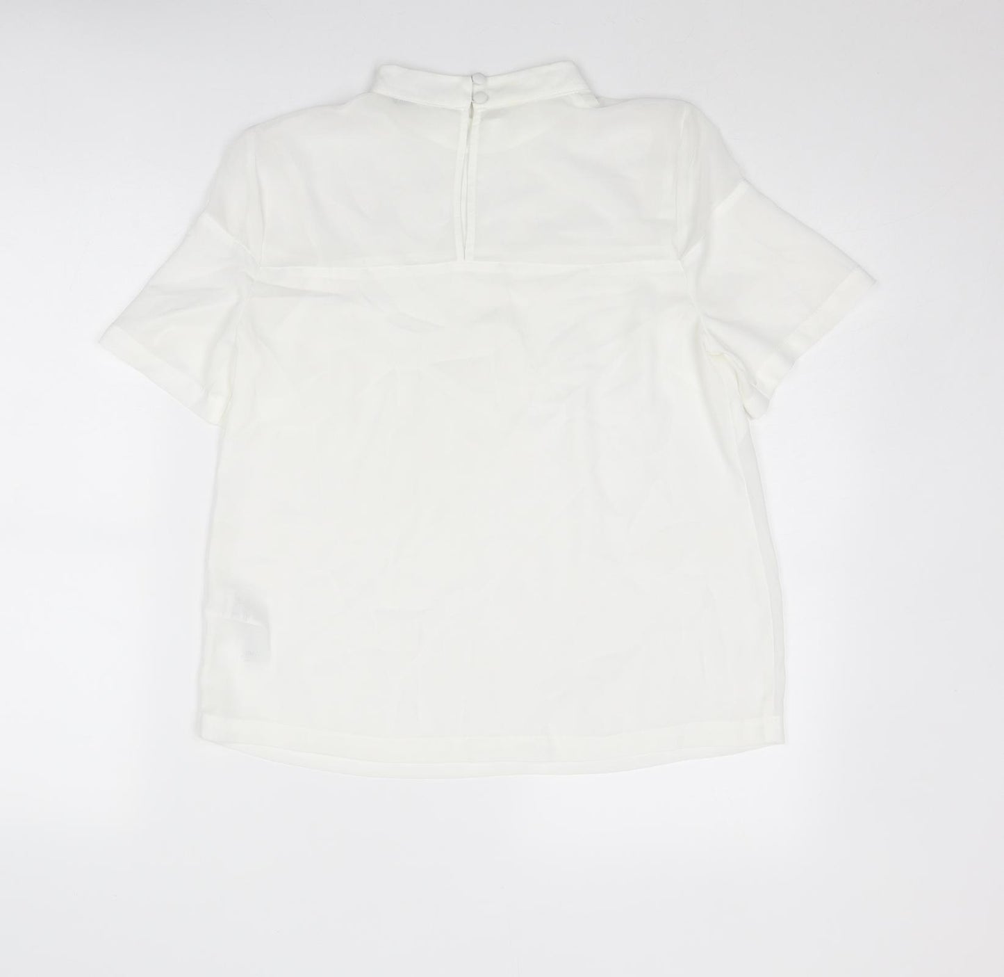 ASOS Womens White Polyester Basic Blouse Size 8 Mock Neck