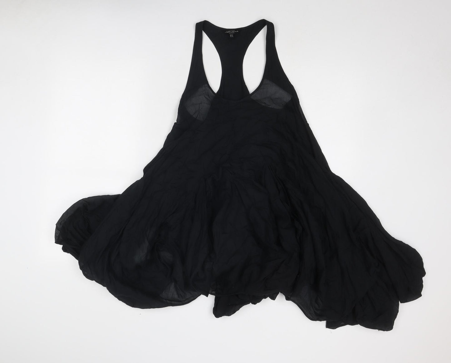 All Saints Womens Black Polyester Tank Dress Size 8 Scoop Neck Pullover