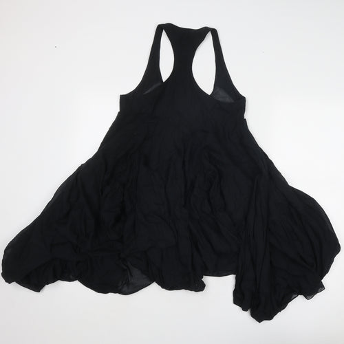 All Saints Womens Black Polyester Tank Dress Size 8 Scoop Neck Pullover