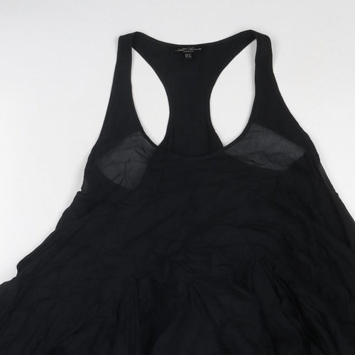 All Saints Womens Black Polyester Tank Dress Size 8 Scoop Neck Pullover