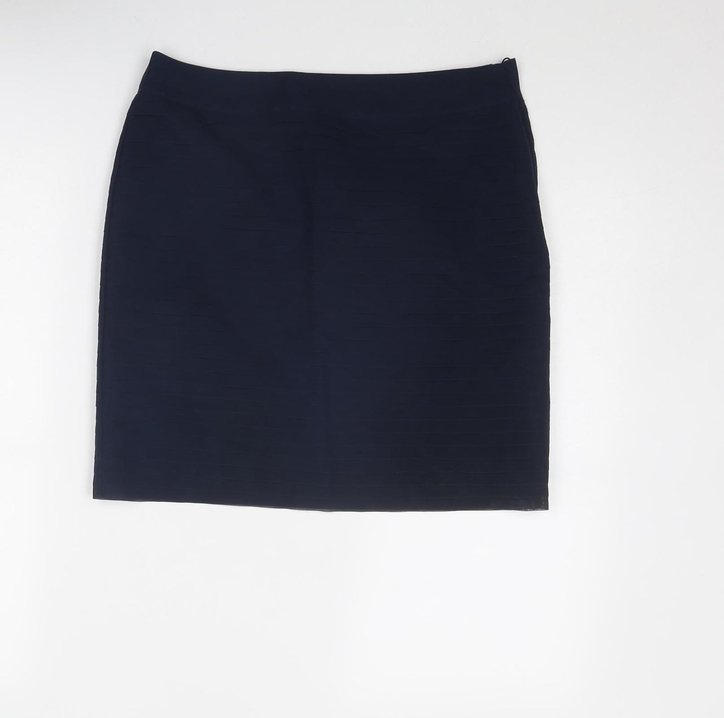 H&M Womens Blue Polyester A-Line Skirt Size 10 Zip