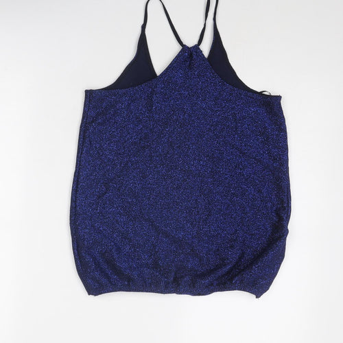 NEXT Womens Blue Viscose Camisole Tank Size 6 V-Neck - Wrap Front Detail